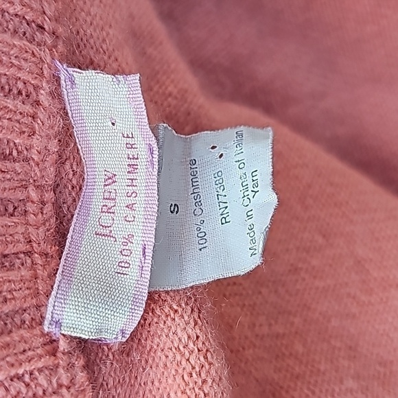 J CREW Collection Orange Italian Cashmere V Neck Pullover Sweater Sz S - Picture 6 of 7